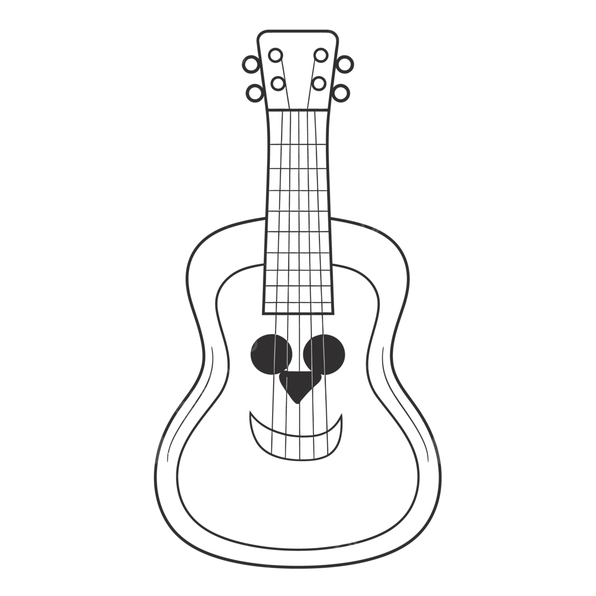 Picture of an ukulele drawn on a white background outline sketch drawing vector wing drawing acoustic guitar drawing acoustic guitar outline png and vector with transparent background for free download