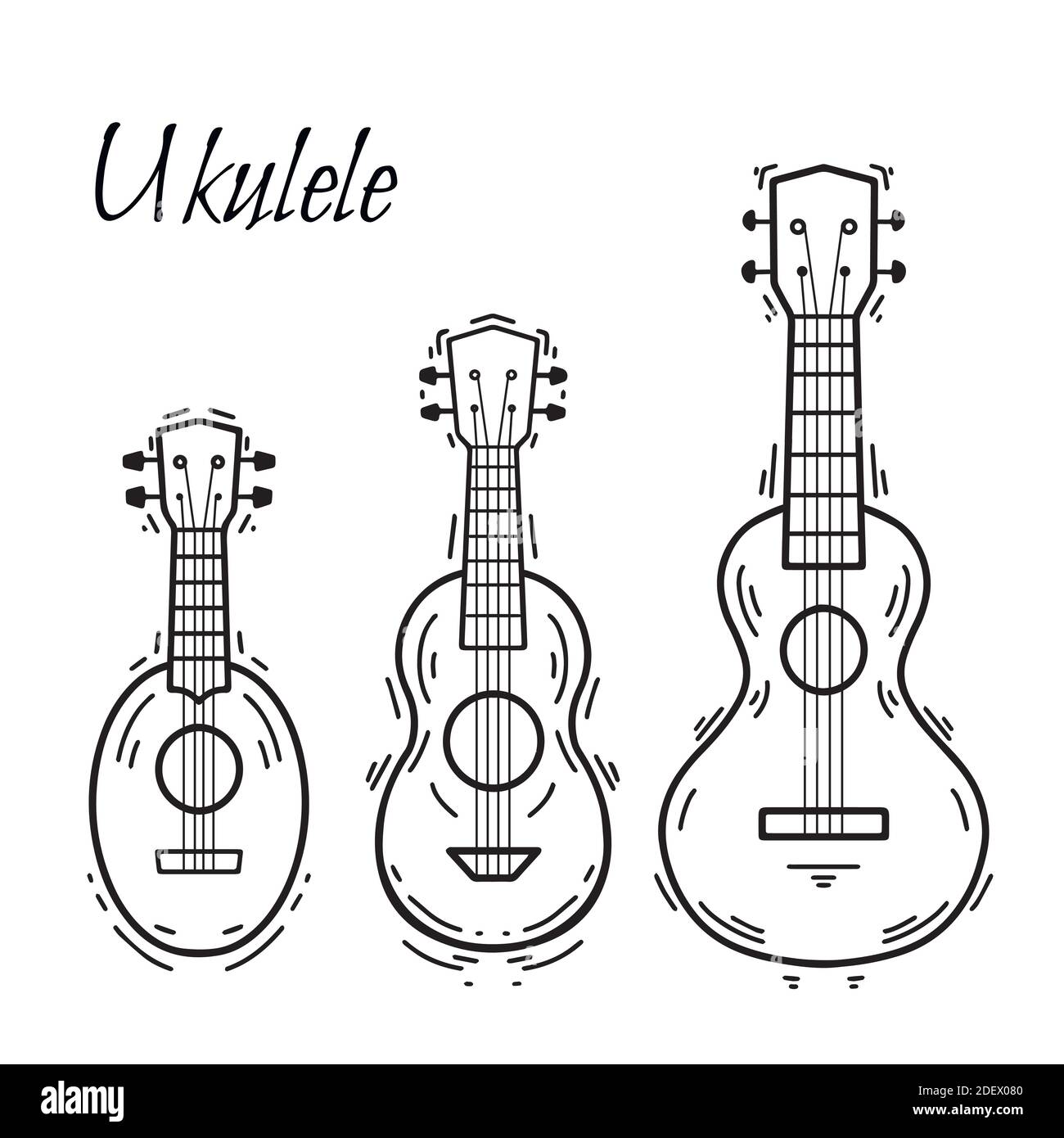 Cartoon ukulele cut out stock images pictures