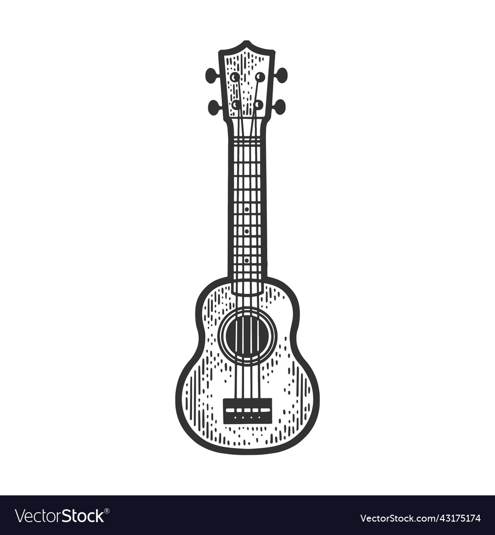 Ukulele hawaii guitar sketch royalty free vector image