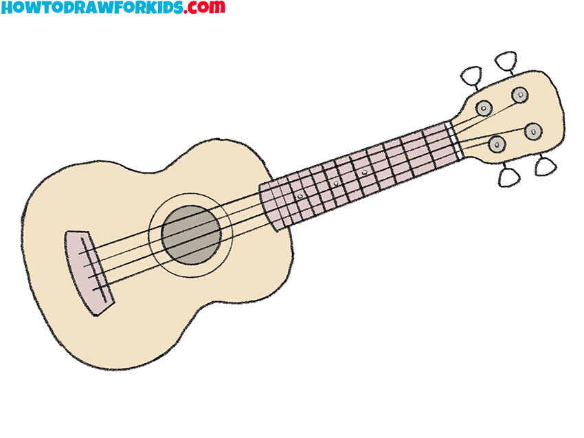 How to draw a ukulele