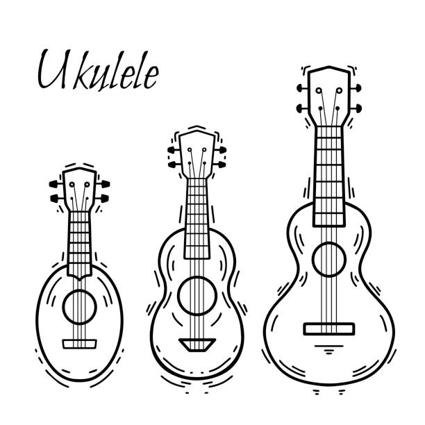 Drawing of ukulele stock illustrations royalty