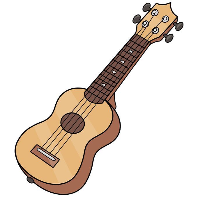 How to draw a ukulele