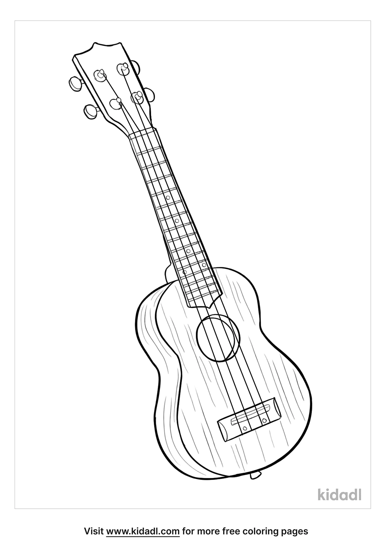 Free detailed ukulele coloring page coloring page printables