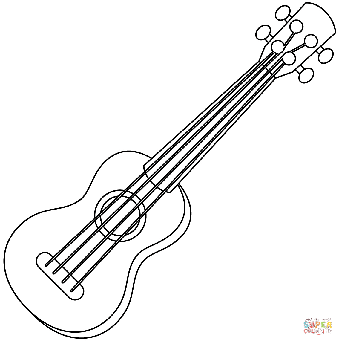 Ukulele coloring page free printable coloring pages