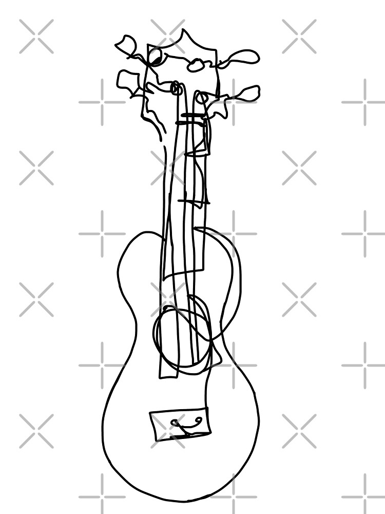 Abstract ukulele contour line art photographic print for sale by bassoongirl