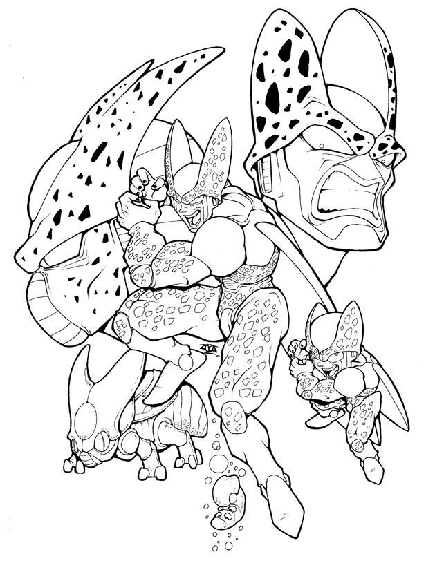 Dragon ball z cell coloring pages