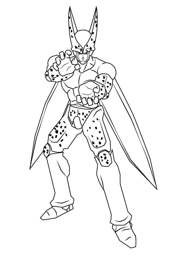 Cell from dragon ball coloring page