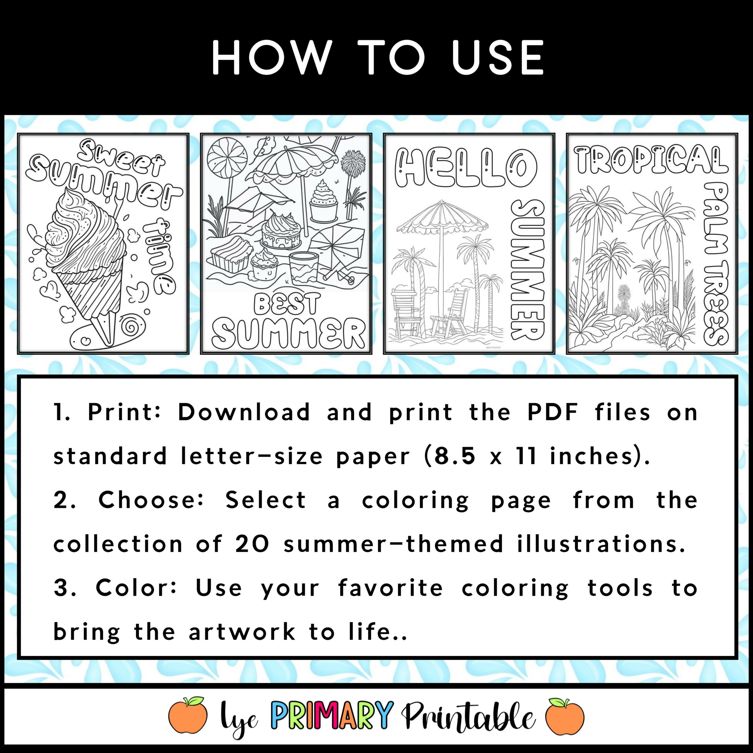 Printable summer coloring pages fun end of the year activities made by teachers