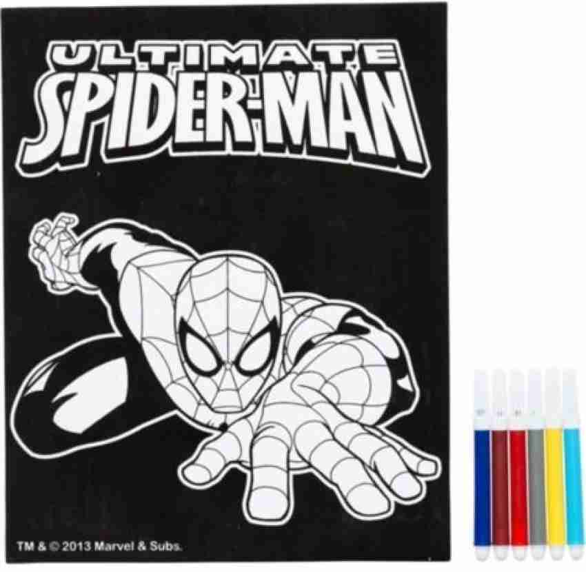 Marvel ics ultimate spider man velvet coloring sheet with markers