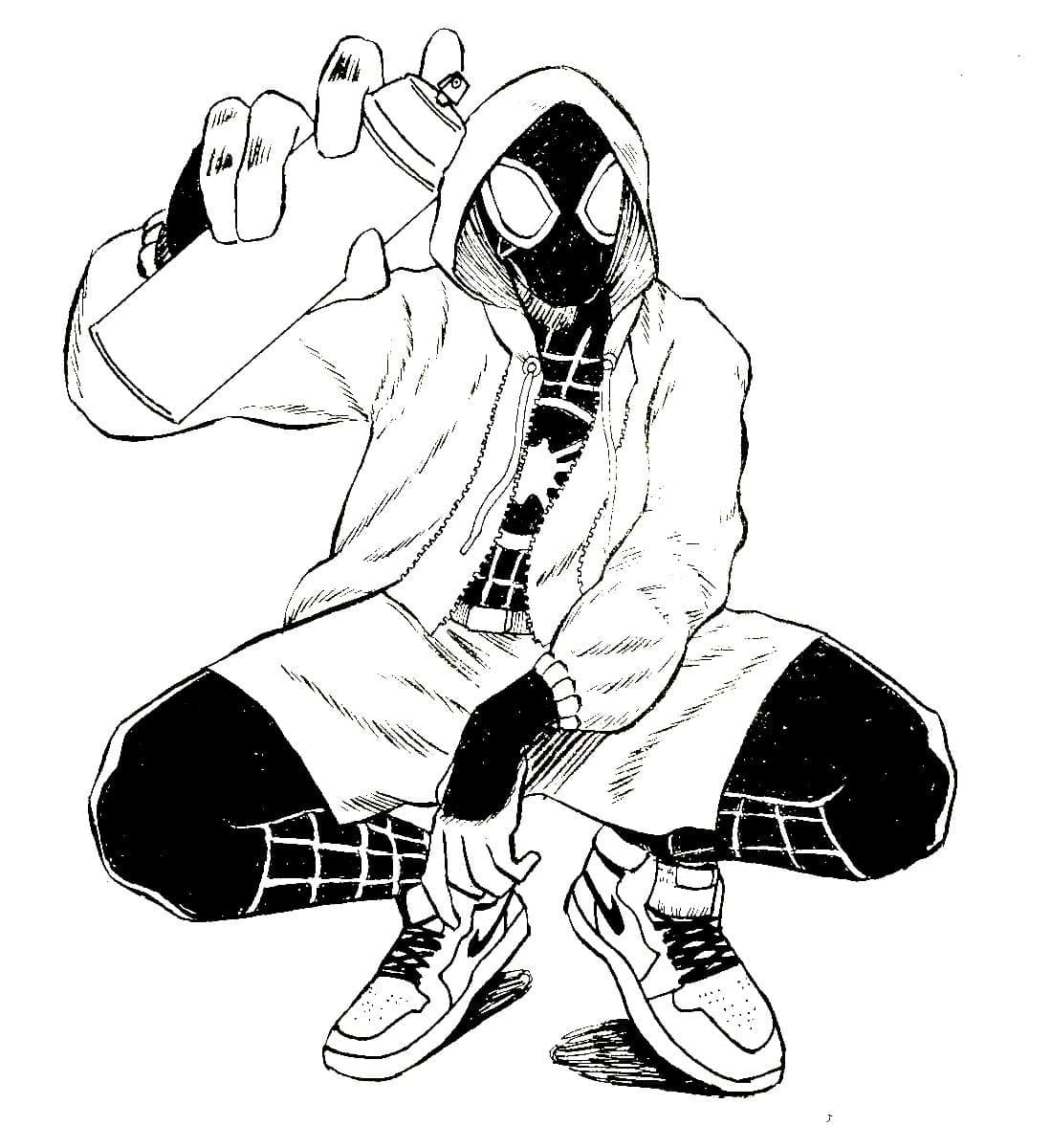 Printable miles morales coloring page