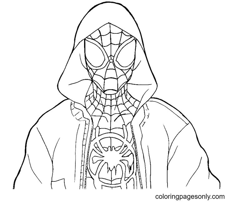 Miles morales spiderman coloring cartoon coloring pages spiderman painting