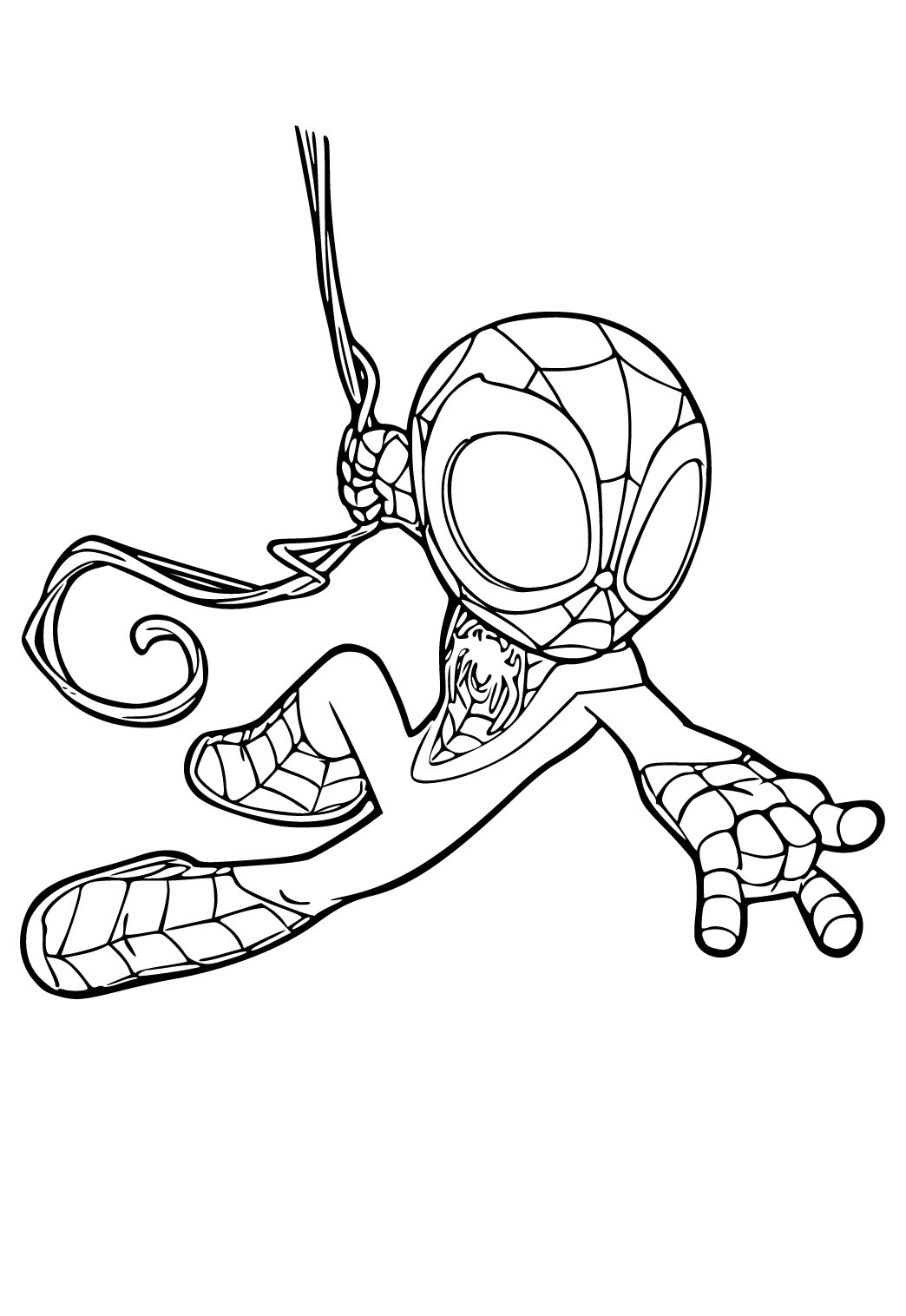 Free printable miles morales flight coloring page for adults and kids