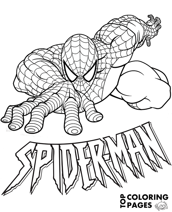 Amazing spiderman coloring page to print