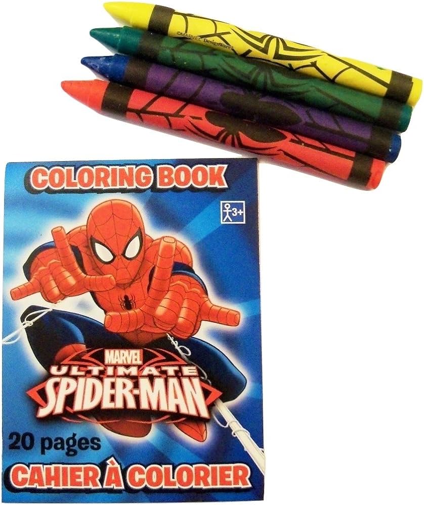 Meggans warehouse marvel ultimate spiderman mini coloring book with crayons x crayons toys games