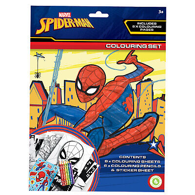 Ultimate spiderman louring set childrens activity stickers party favour gift