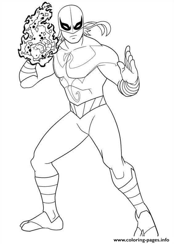 Ultimate spiderman iron fist coloring page printable