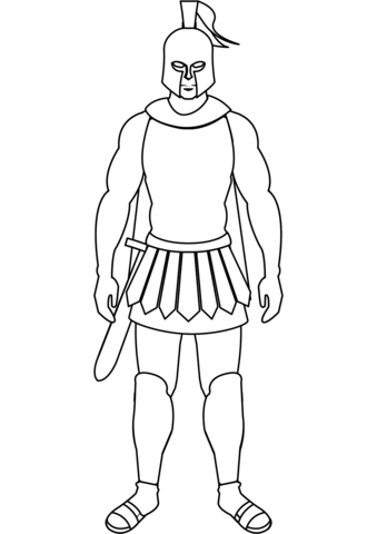 Spartan warrior coloring page free printable coloring pages