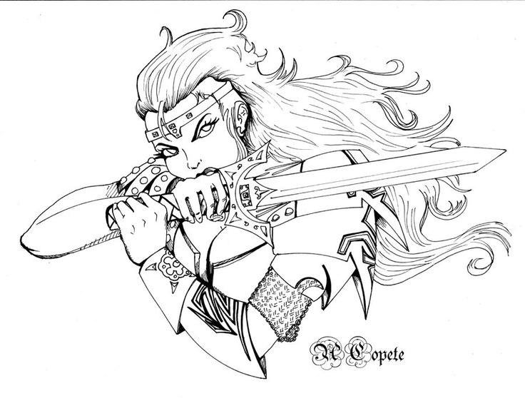 Fantasy warriors coloring pages anime warrior coloring pages fantasy warrior