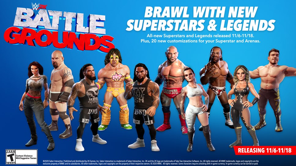 Goldberg ultimate warrior batista lita and more to enter the ring in first roster update for wwe battlegrounds