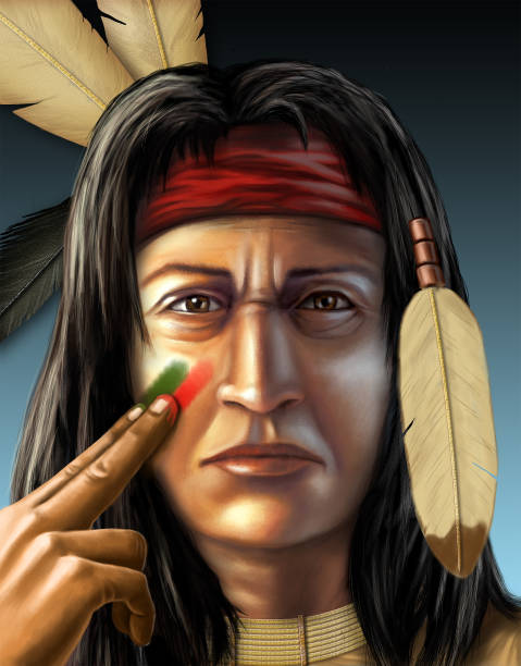 Indian warrior face paint stock photos pictures royalty