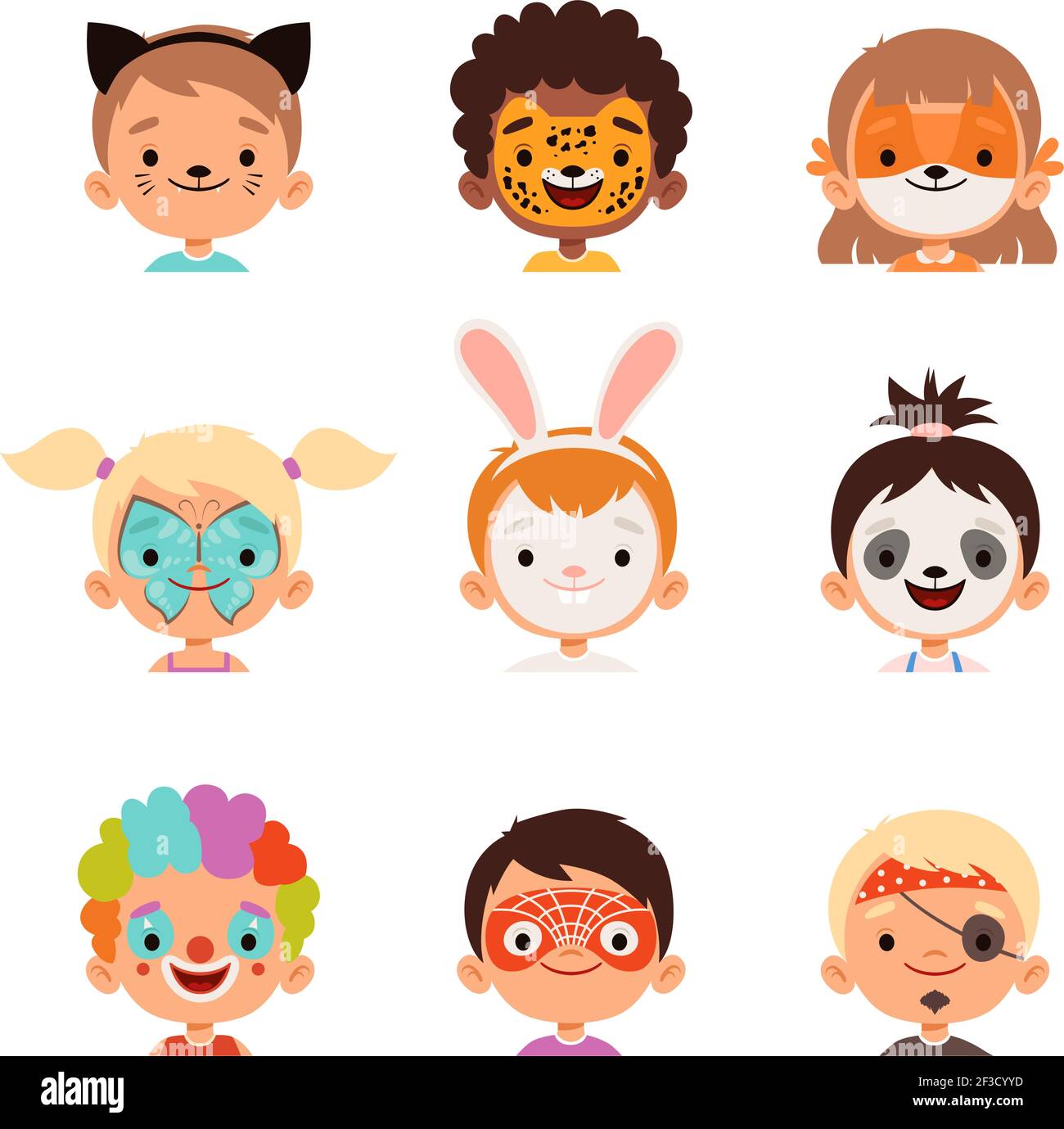 Face painting children stock vector images