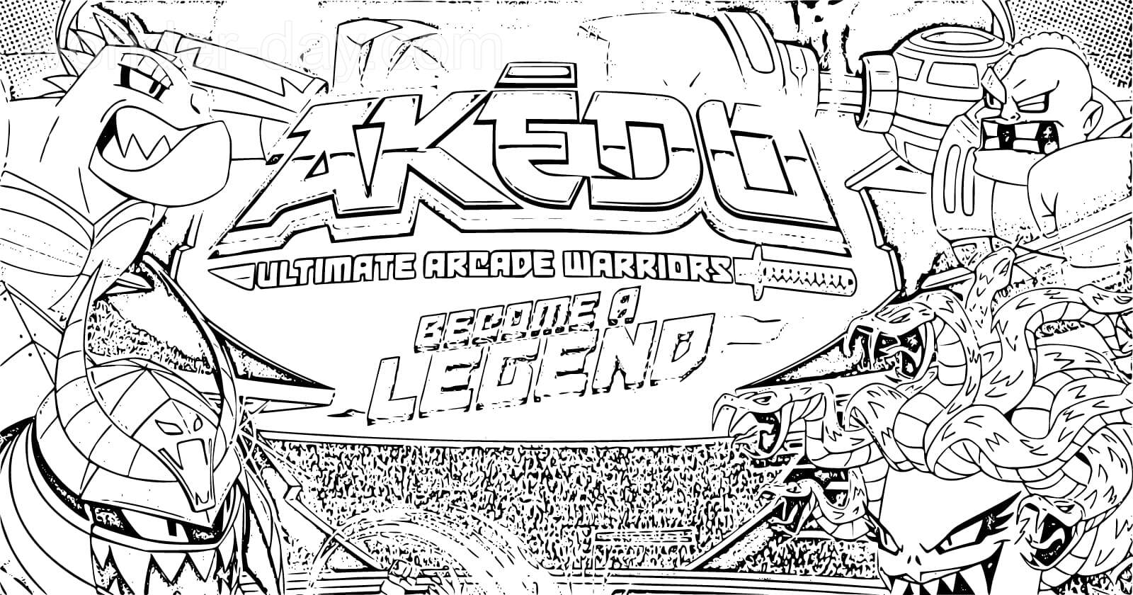 Akedo coloring pages wonder day â coloring pages for children and adults