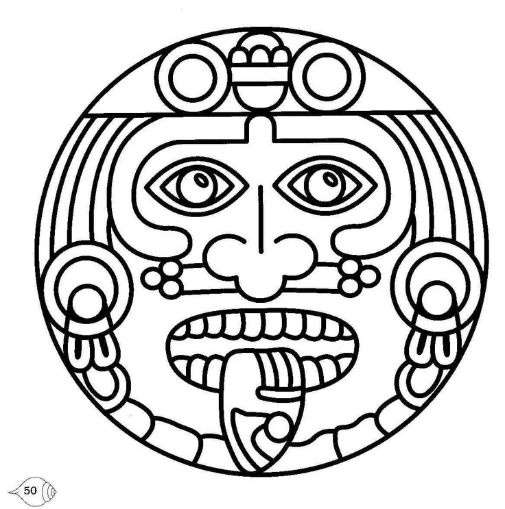 Aztec calendar drawing