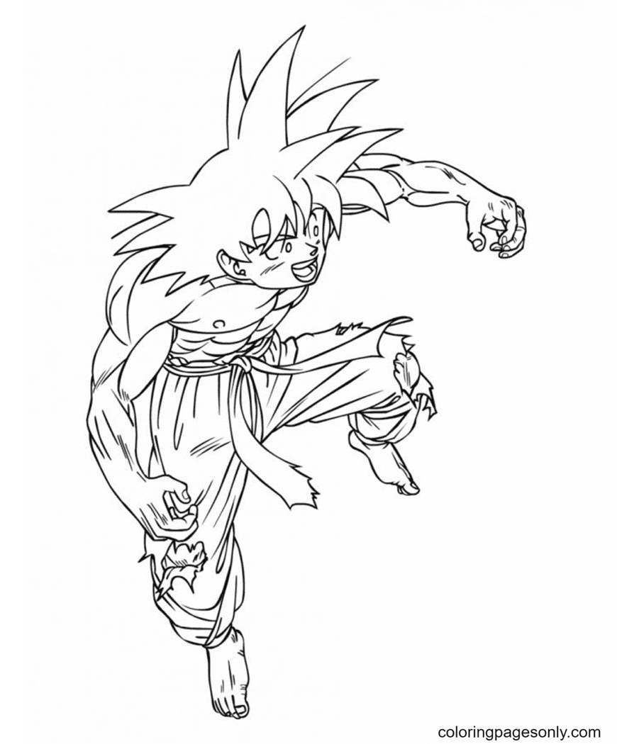 Son goku coloring pages printable for free download