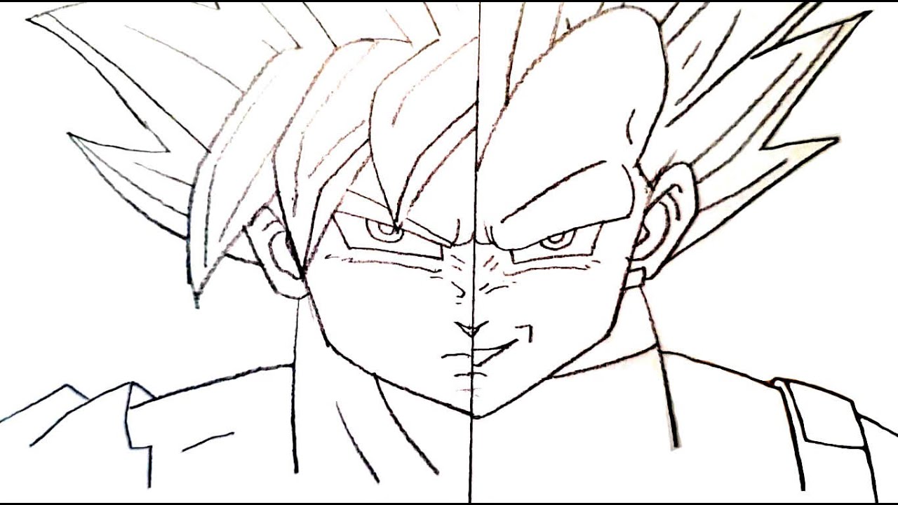 How to draw goku ultra instinct vs vegeta ultra ego easy drawing