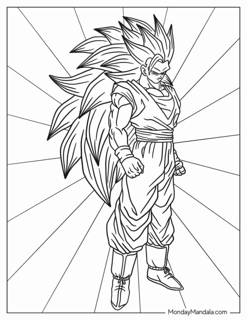 Goku coloring pages free pdf printables