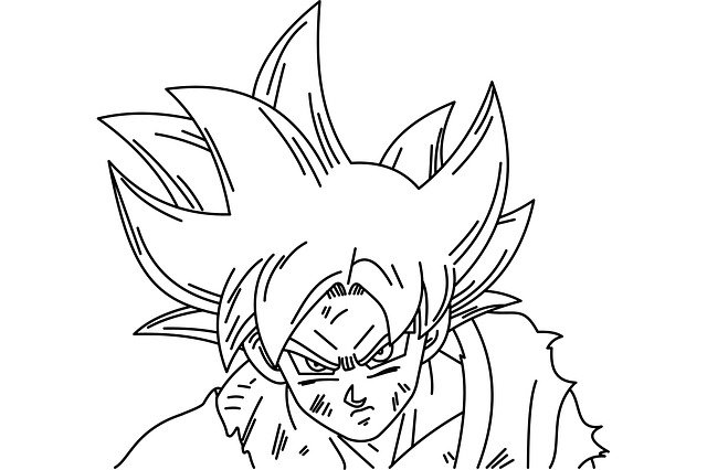 Line draw goku ultra instinct by for