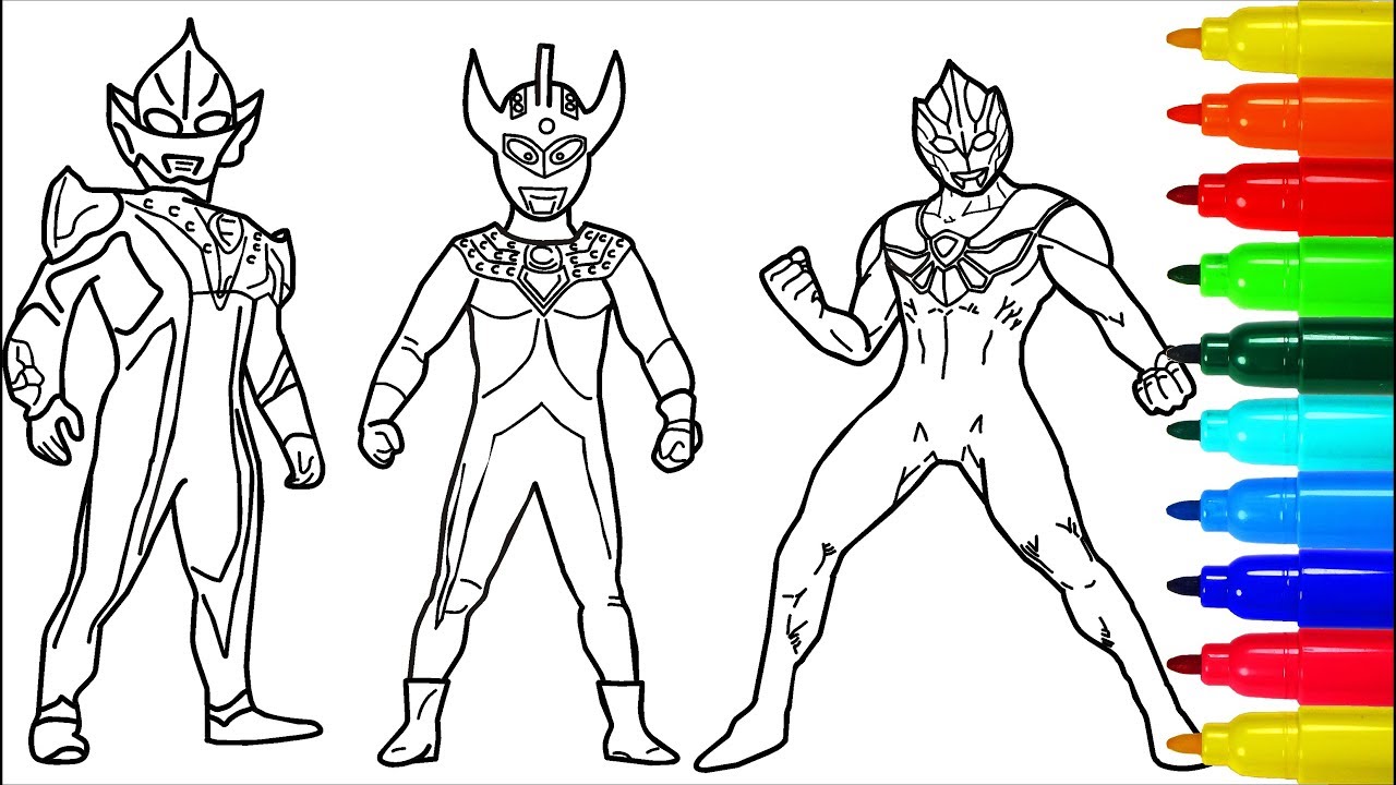 Ultraan taro zero hikari coloring pages colouring pages for kids with colored arkers