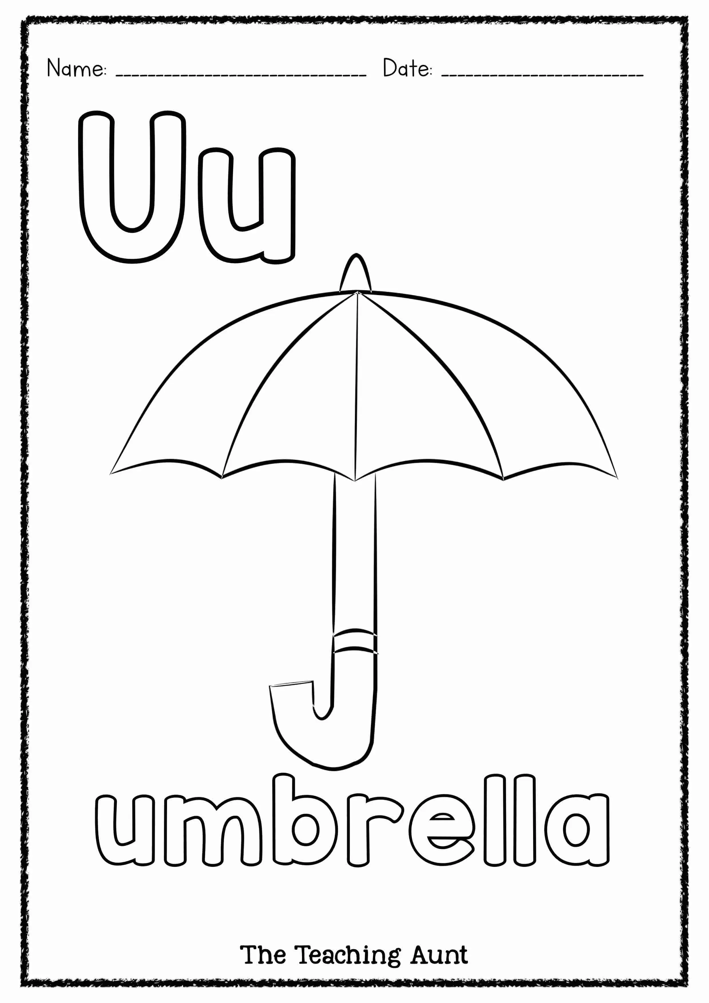 U is for umbrella art and craft