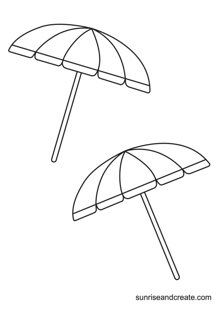 Free printable umbrella templates different designs sizes