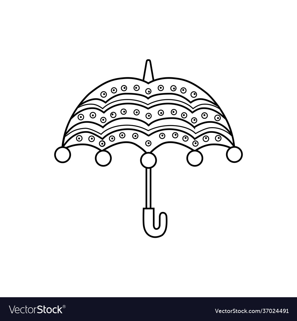 Umbrella with patterns coloring book for kids vector image