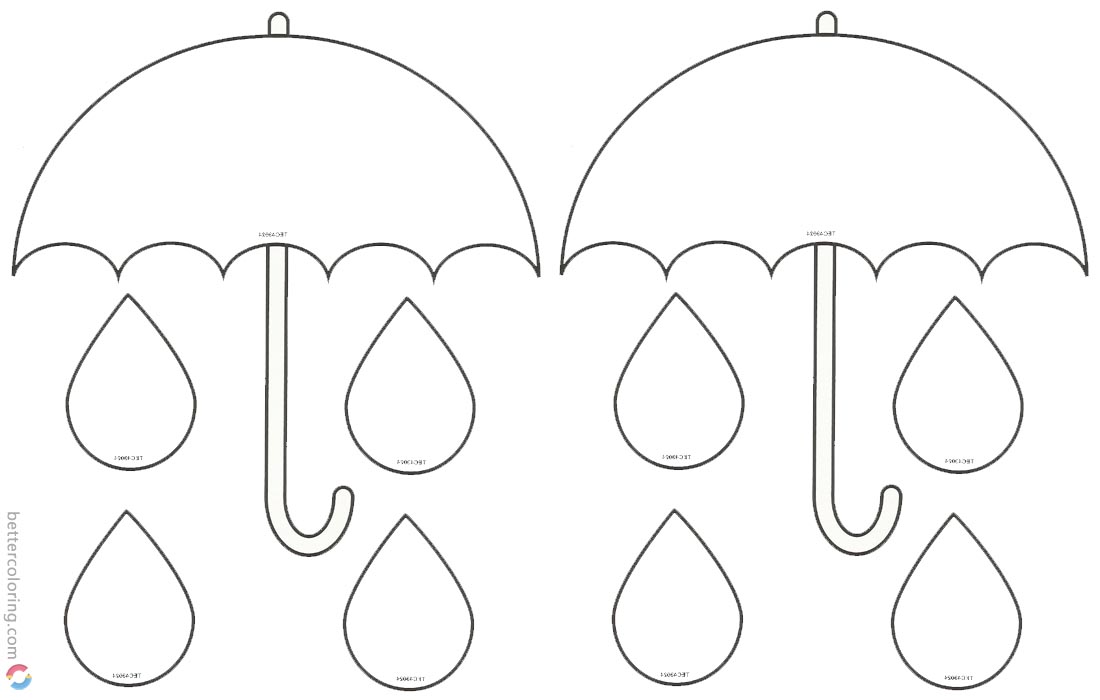 Printable umbrella template for preschool