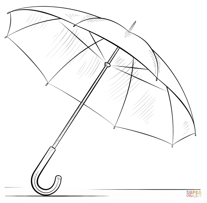 Umbrella coloring page free printable coloring pages