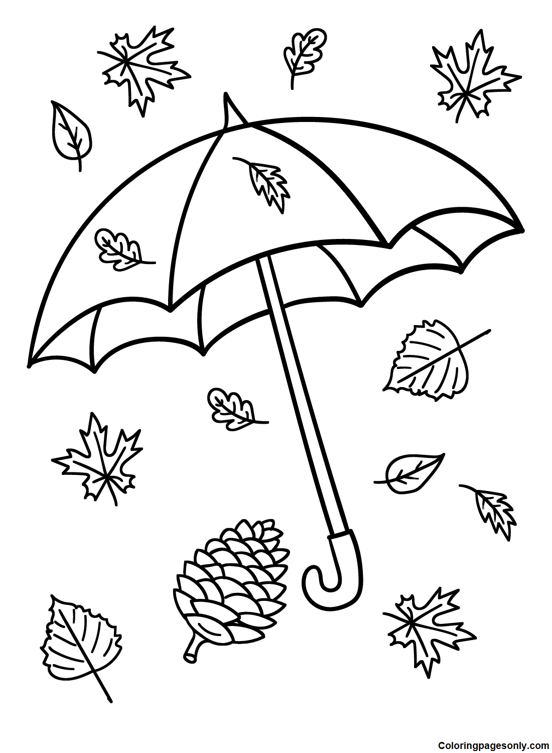 Umbrella coloring pages printable for free download