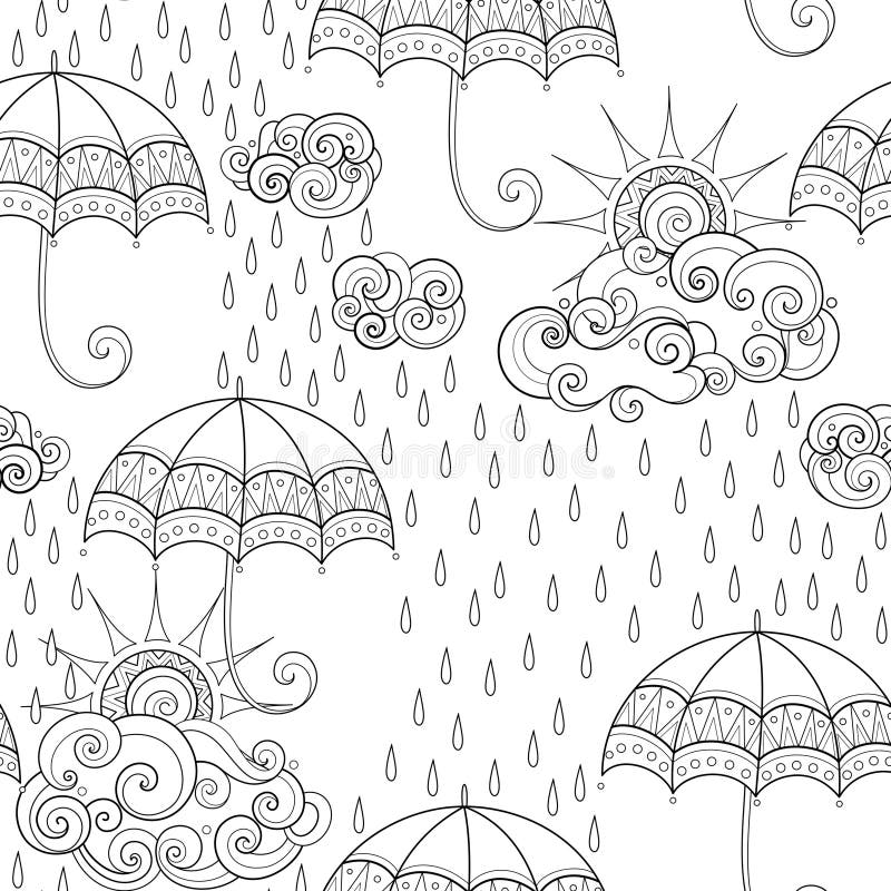 Rain adult coloring page stock illustrations â rain adult coloring page stock illustrations vectors clipart