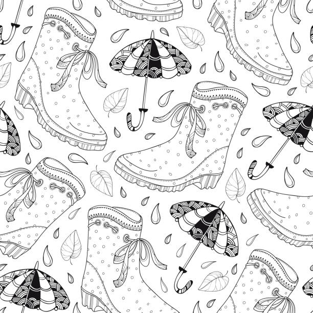 Umbrella coloring page stock illustrations royalty