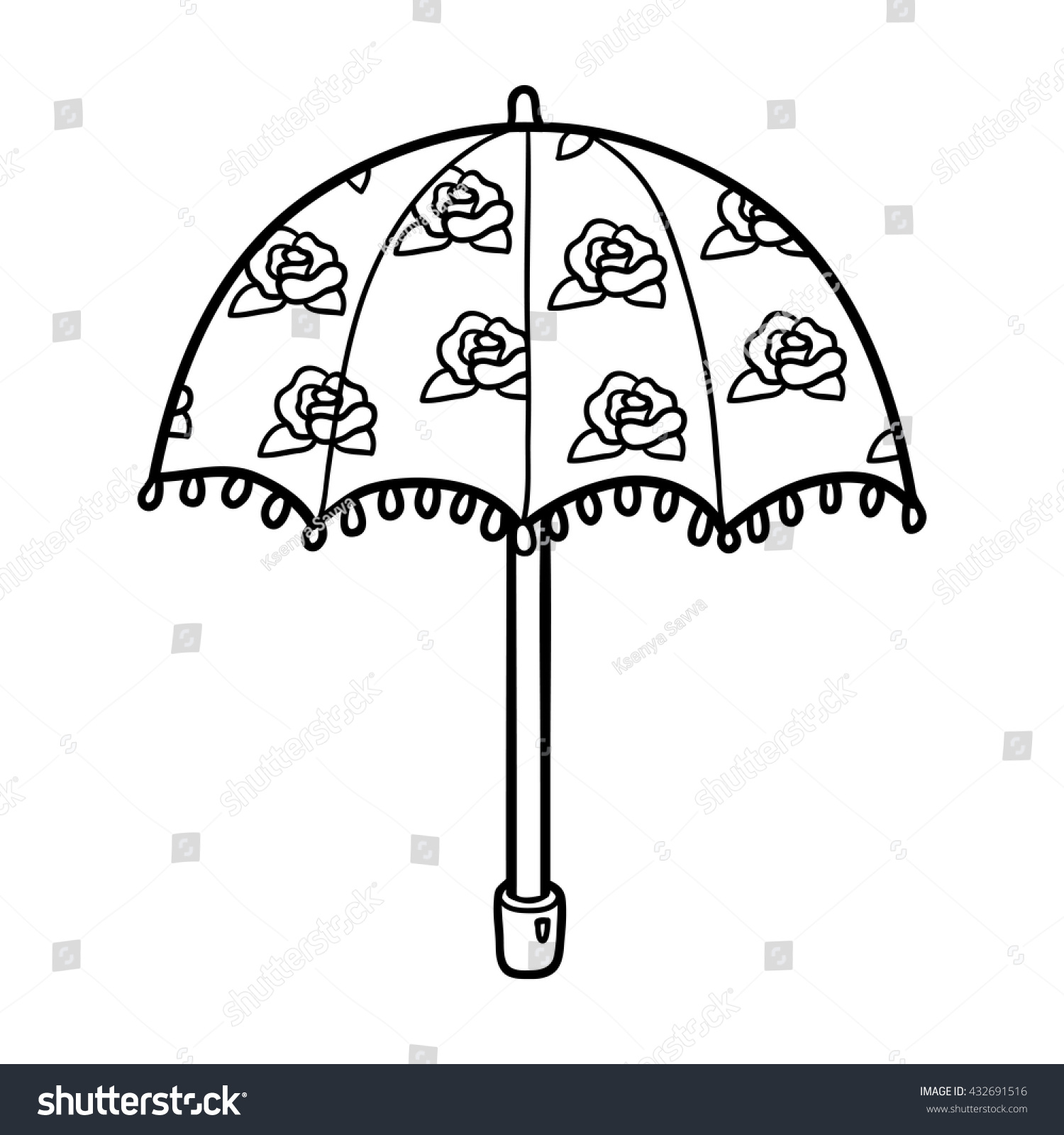 Coloring book children umbrella stock vector royalty free