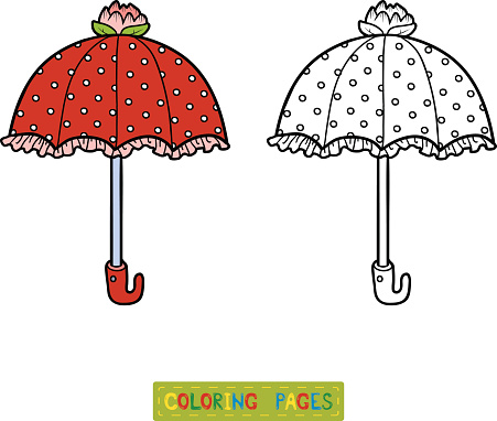 Coloring book for children umbrella stock illustration