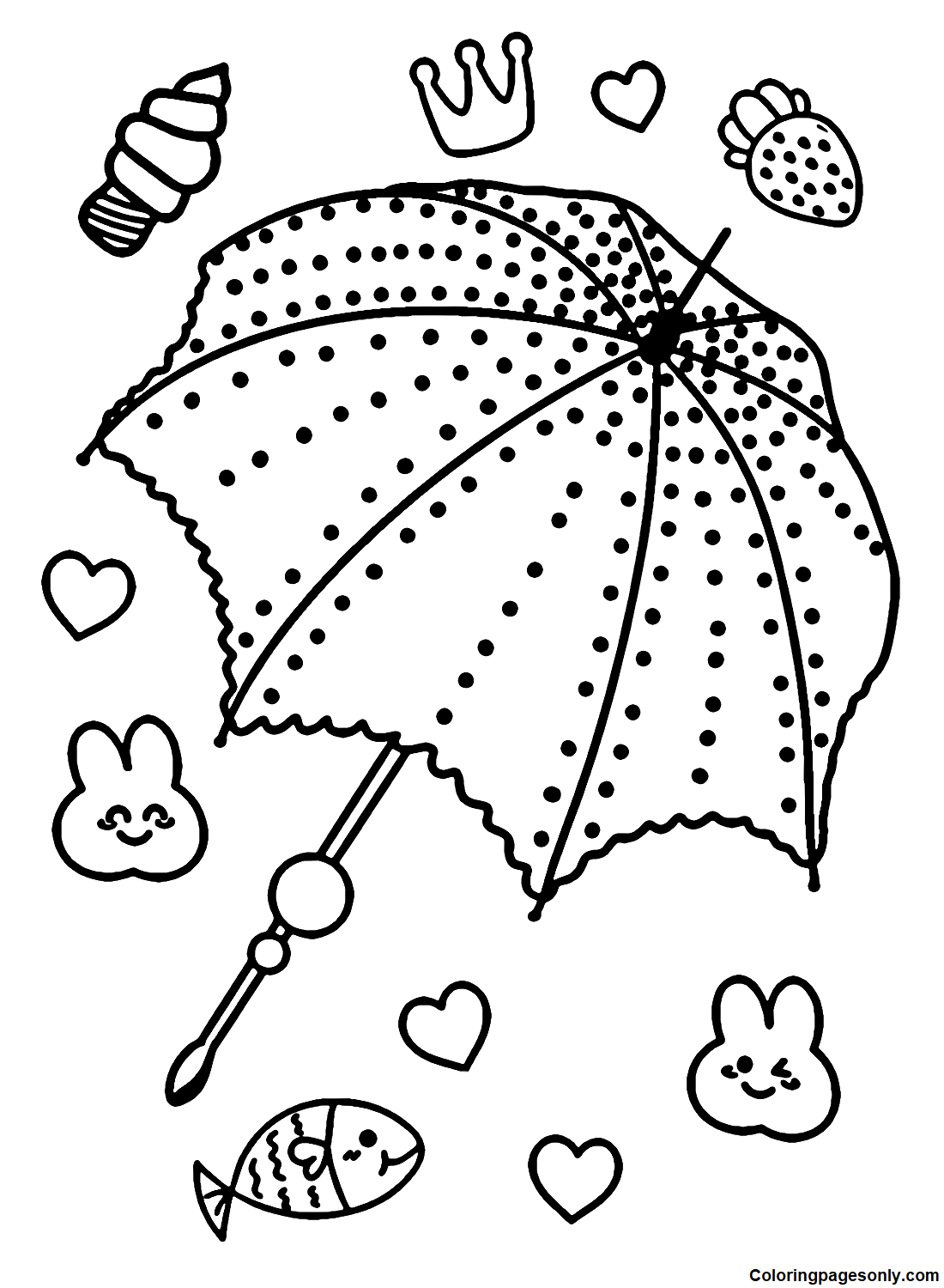 Umbrella coloring pages printable for free download