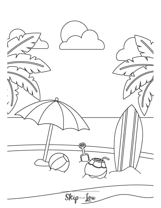 Free printable summer coloring page skip to my lou