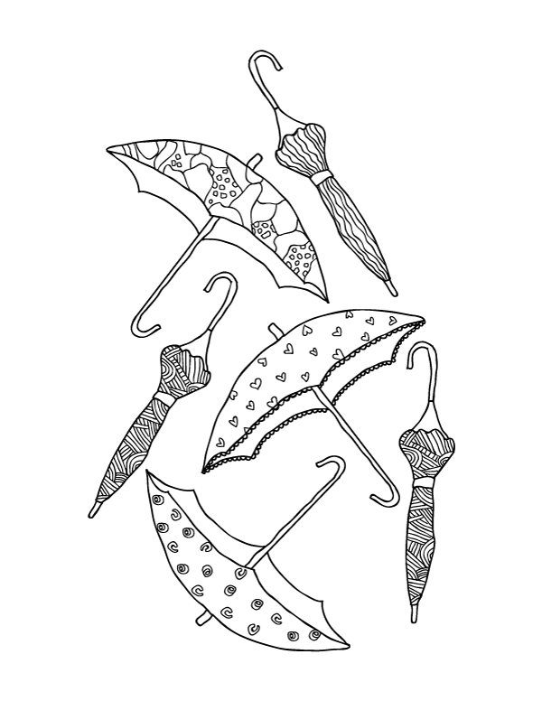 Printable umbrella coloring page