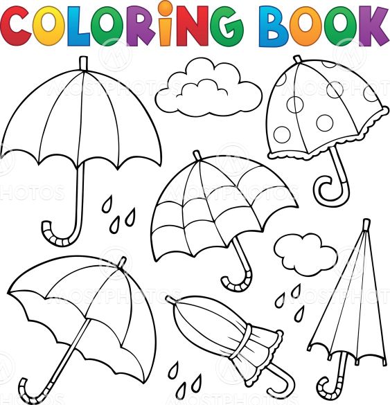 Coloring book umbrella them by klara viskova