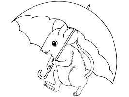 Umbrella coloring pages and printable activities