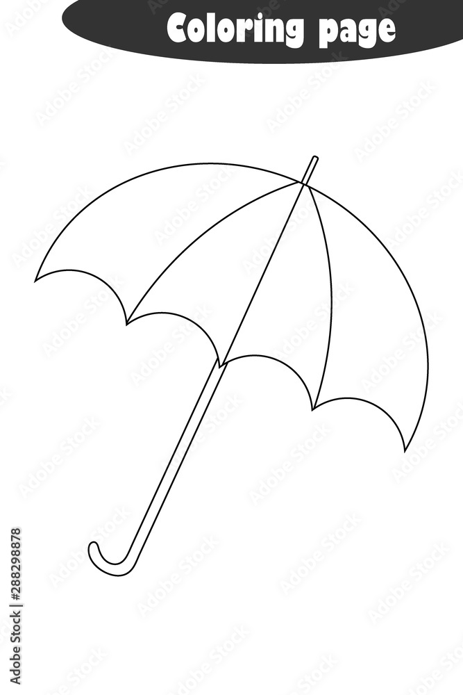 Umbrella in cartoon style autumn black white coloring page education paper game for the development of children kids preschool activity printable worksheet vector illustration vector