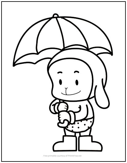 Leroy with umbrella coloring page print it free