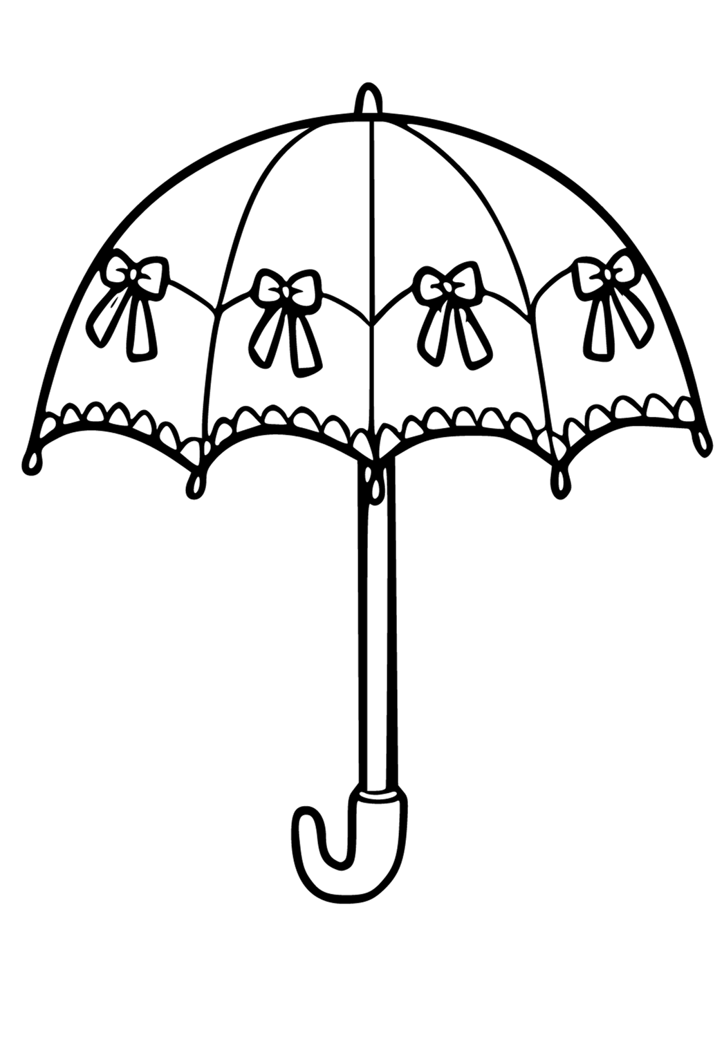 Free printable umbrella decorations coloring page for adults and kids